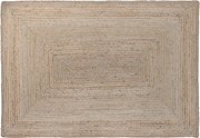 Covor din lână și iută împletit manual, maro natural, 120 x 180 cm, 2200 GSM, „Wool Jute Carpet Natural"