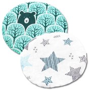 Set 2 pernute anticolici cu samburi de cirese Kidizi Animals All Mint Stars, 19 cm
