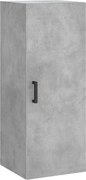 vidaXL Dulap montat pe perete, gri beton, 34,5x34x90 cm
