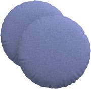 vidaXL Perne de Șezut 2 pcs Albastru Jeans Ø40 x 13 cm țesătură