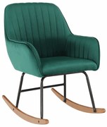 Fotoliu balansoar, catifea Velvet verde, TARAM