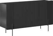 Comodă Malmi 150 cm cu trei uși - negru mat / picioare negre
