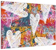 Tablou pe sticlă - Inima pe un fundal abstract (70x50 cm)
