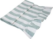 Napron de masă din bumbac organic 50x150 cm verde, „Ida Stripe"
