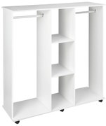 HOMCOM Dulap cu 5 Rafturi și 6 Roți, 120x40x128 cm, Negru | Aosom Romania