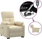 vidaXL Fotoliu rabatabil electric, crem, material textil