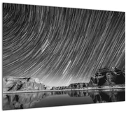 Tablou albnegru cu cerul și stele (70x50 cm)