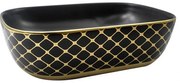 Lavoar Ceramic Premium, Oval Gold -Negru,50x39,5 cm