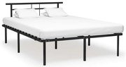 vidaXL Cadru de pat, negru, 140 x 200 cm, metal