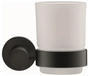 Duravit 99204600 D-CODE - Suport pentru periuțe de dinți montat pe perete, pentru partea dreaptă, negru mat