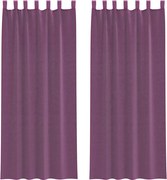 vidaXL Perdele Voile cu Bucle 2 buc Violet 140x260 cm