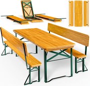 Set de masă pentru bere PRAKTIK cu spătar, 170cm, maro Jurhan