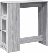 vidaXL Masă bar cu rafturi, gri sonoma, 101x40x103,5 cm lemn prelucrat