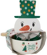 Set de Crăciun pentru coacere Om de zăpadă – bol,sucitor, forme de tăiat