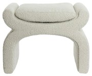 Taburet crem cu tapițerie din stofă bouclé Nafya – Light & Living
