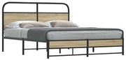 vidaXL Cadru pat fără saltea stejar fumuriu 150x200 cm lemn prelucrat