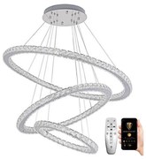 Lustră LED dimabilă pe cablu LED/210W/230V 3000-6500K argintiu + telecomandă