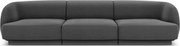 Canapea 3 locuri, Miley, Micadoni Home, BL, 259x85x74 cm, catifea, gri