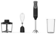 Blender, tocator si mixer 3in1 Oliver Voltz OV51112NSC, 600W, 700 ml, 2 viteze, Lama din oțel inoxidabil si tel, Negru