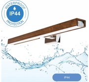 Aplică LED pentru oglindă de baie Brilagi WOODY MIRROR LED/12W/230V IP44 stejar/crom