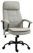 Vinsetto Scaun de birou cu funcție de masaj, scaun de gaming reglabil în înălțime cu funcție de masaj, scaun ergonomic de birou, scaun de masaj pentru coloana lombară cu senzație de in/out, Bej 63 x 70 x 112-121 cm | Aosom Romania