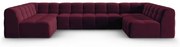 Colțar burgundy cu tapițerie din catifea (în formă de "U") Kendal – Micadoni Home
