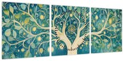 Tablou – Arbore magic cu spirale (cu ceas) (90x30 cm)