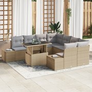 vidaXL Set de canapele pentru grădină Manual 9 pcs bej și gri deschis