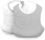 baveta din plastic Twistshake, 2 buc - gri/alb, 4 m+