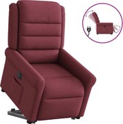 vidaXL Fotoliu electric rabatabil cu ridicare, roșu vin, textil