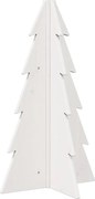 vidaXL Brad de Crăciun decorativ, alb, 69,5 cm, lemn de pin masiv