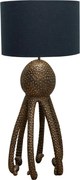 Lampa de masa, din rasina, cu abajur din in, Octopus