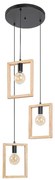 Lustra cu 3 pendule design industrial Indigo negru