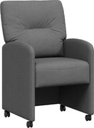 vidaXL Scaune de dining cu roți 2 pcs Gri închis 57 x 67 x 95 cm