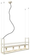 Lampă suspendată industrială bej cu 4 lumini - Cage Rack