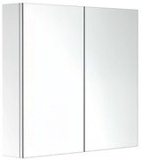 HOMCOM Armară Oglindă Cadru din Oțel inoxidabil cu Depozitare Raft pentru Toaletă Baie dim. 60L x 12l x 55H cm | Aosom Romania
