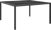 vidaXL Masă de grădină, antracit, 130x130x72 cm, oțel și sticlă