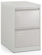 Dosar metalic A4 - 2 sertare, 45,5 x 62 x 71,5 cm, blocare cilindrica, gri deschis - ral 7035