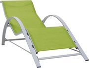 vidaXL Șezlong, verde, textilenă și aluminiu