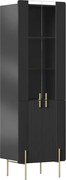 Vitrină Malmi 60 cm - negru mat / picioare aurii