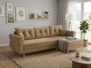 Canapea extensibila de colt SILVIANO, bej, reversibila, 230x140 cm