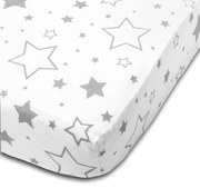 Cearceaf din bumbac cu elastic roata pentru patut 140x70 cm Kidizi Galaxy Grey