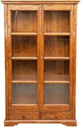 Vitrina, L109 36 H180 cm, 2 usi 2 sertare, lemn masiv