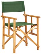 vidaXL Scaun de regizor, verde, lemn masiv de acacia
