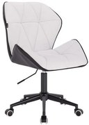 HR212K SCAUN ALB ȘI NEGRU BAZĂ NEGRĂ