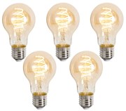 Set 5 becuri Becuri LED inteligente E27 reglabile A60 chihlimbar 4.9W 320lm 2500K