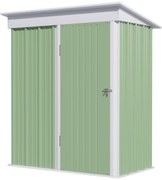 Casute de gradina de mici dimensiuni, din otel,cu usa cu blocare, 161x95x163/181cm, verde | Aosom Romania