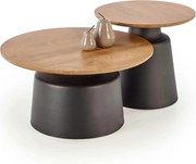 Set 2 masute cafea MALOMI, stejar/negru