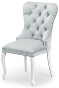 Scaun tapitat Madame Charlotte gri deschis/alb