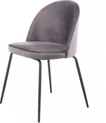 Scaun K314 gri inchis/negru, stofa catifelata/metal, 49x50x80 cm